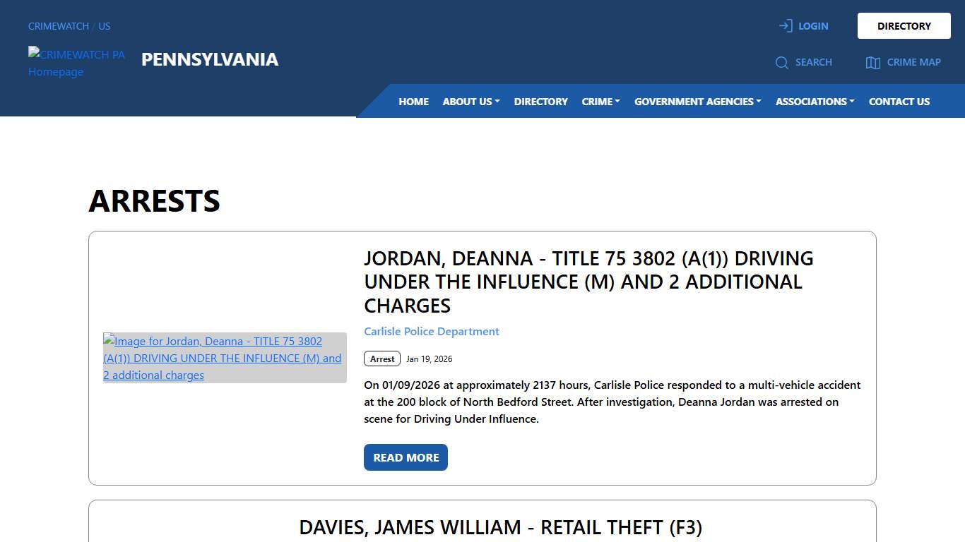 Pennsylvania Arrests | CRIMEWATCH